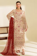 3-PC Usntitched Embroidered Chiffon Noore By Imrozia Serene | ZYNE