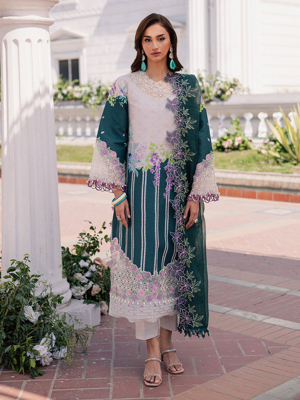 3-PC Unstitched Printed Lawn Suit By Parishay | BLOOM-01
