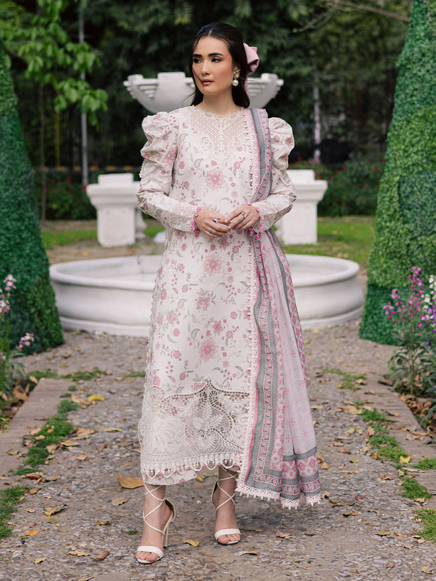 3-PC Unstitched Printed Lawn Suit By Parishay | BLOOM-03