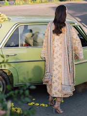 3-PC Unstitched Printed Lawn Suit By Parishay | BLOOM-09