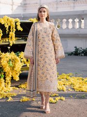 3-PC Unstitched Printed Lawn Suit By Parishay | BLOOM-09