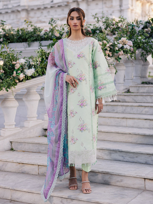 3-PC Unstitched Printed Lawn Suit By Parishay | BLOOM-11