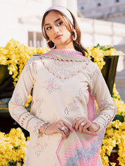 3-PC Unstitched Printed Lawn Suit By Parishay | BLOOM-12