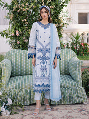 3-PC Unstitched Printed Lawn Suit By Parishay | BLOOM-13