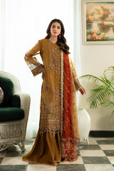 3-PC Unstitched Embroidered Suit Dehleez By Raeesa Premium | Dl 1034