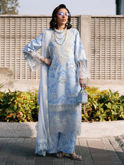 3-PC Unstitched Embroidered Chiffon Broadway By Mahnur | BW-001