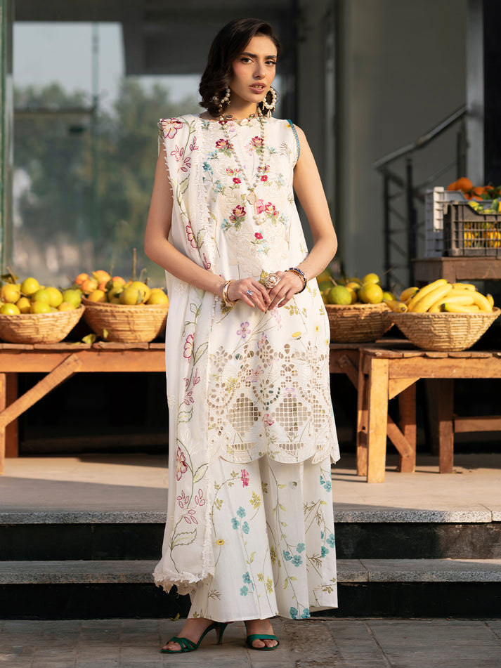 3-PC Unstitched Embroidered Chiffon Broadway By Mahnur | BW-002