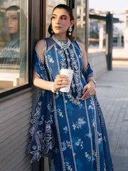3-PC Unstitched Embroidered Chiffon Broadway By Mahnur | BW-003