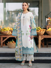 3-PC Unstitched Embroidered Chiffon Broadway By Mahnur | BW-004