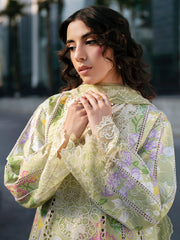 3-PC Unstitched Embroidered Chiffon Broadway By Mahnur | BW-005