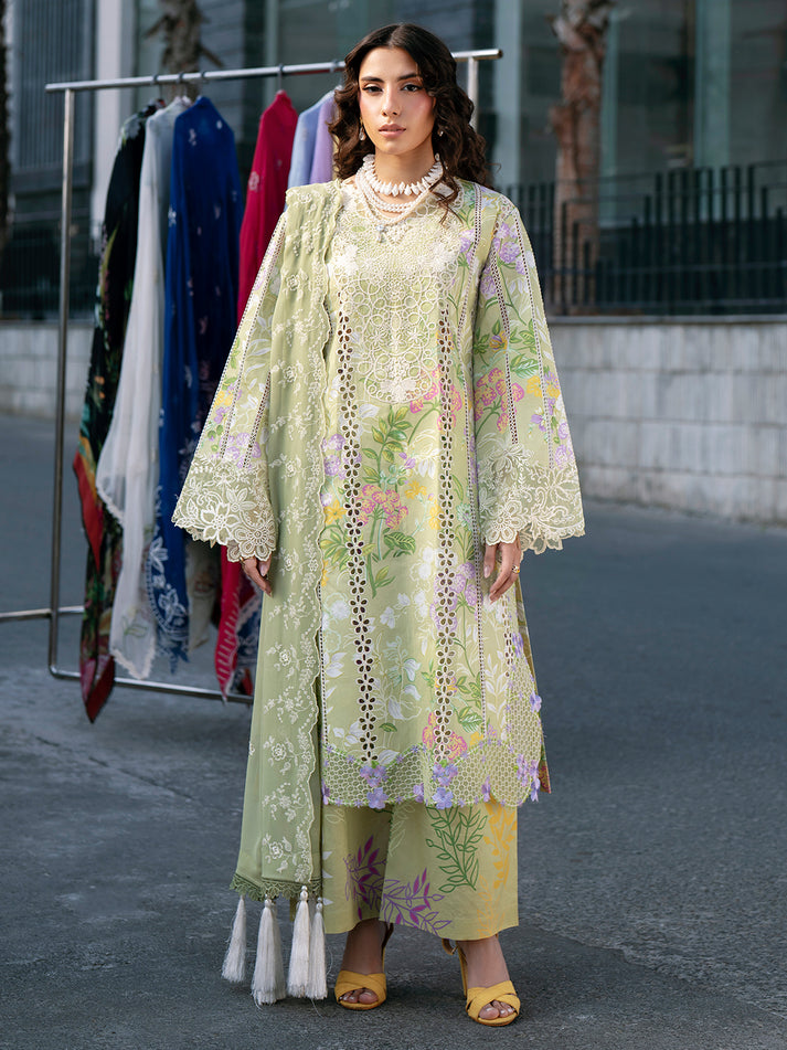 3-PC Unstitched Embroidered Chiffon Broadway By Mahnur | BW-005
