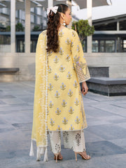 3-PC Unstitched Embroidered Chiffon Broadway By Mahnur | BW-006