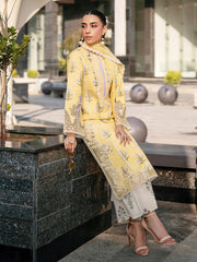 3-PC Unstitched Embroidered Chiffon Broadway By Mahnur | BW-006