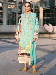 3-PC Unstitched Embroidered Chiffon Broadway By Mahnur | BW-007