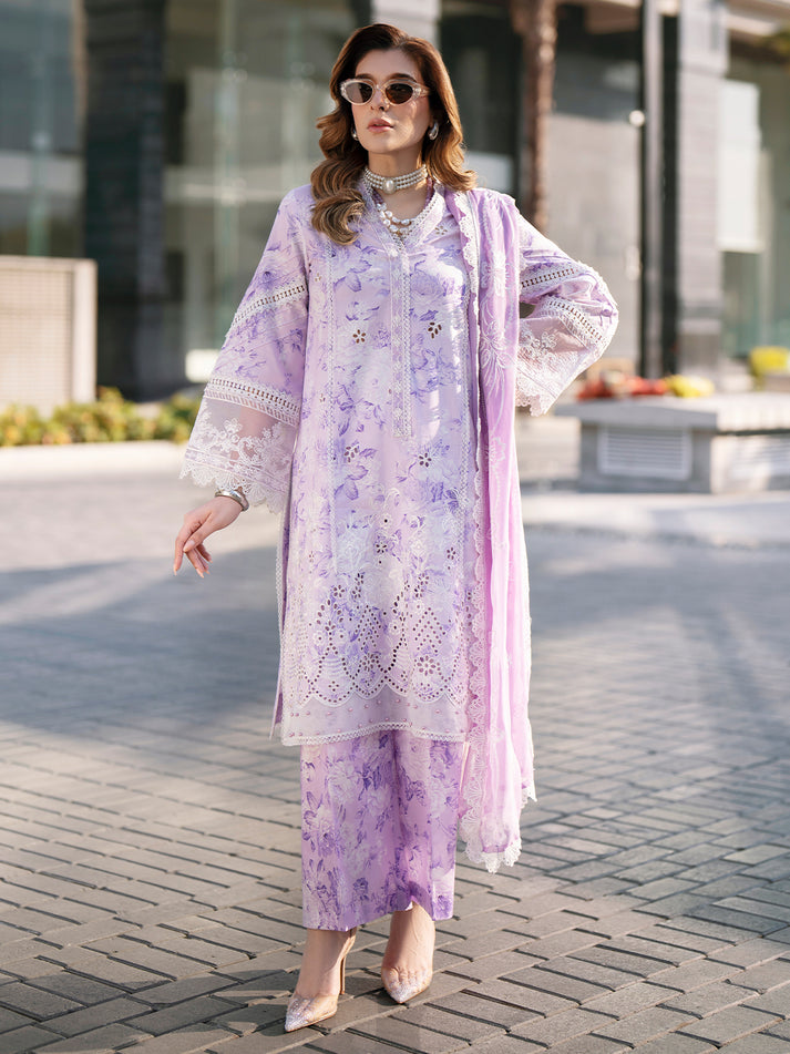 3-PC Unstitched Embroidered Chiffon Broadway By Mahnur | BW-009