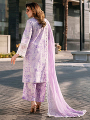 3-PC Unstitched Embroidered Chiffon Broadway By Mahnur | BW-009