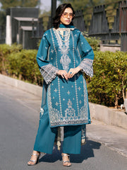 3-PC Unstitched Embroidered Chiffon Broadway By Mahnur | BW-010