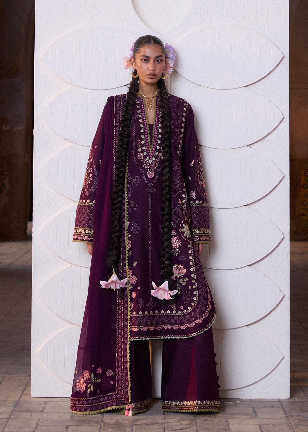 3-PC Unstitched Luxury Lawn By Hussain Rehar | Banafsh