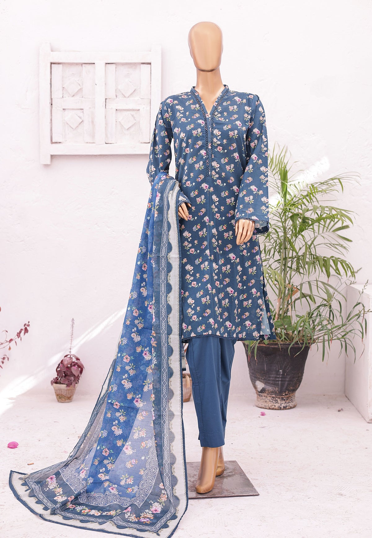 04 | 3PC Stitched Printed Lawn By Bin Saeed