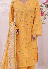 01 | 3PC Stitched Printed Lawn By Bin Saeed