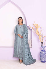 WP-508 | 3 PC Unstitched Suit Peach Embroidered Winter Collection Vol 3 Zara By Wania