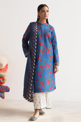 Bulbul-D1- 3PC - Unstitched Coco Lawn Prints By Zara Shahjahan