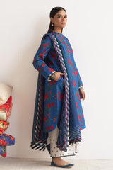 Bulbul-D1- 3PC - Unstitched Coco Lawn Prints By Zara Shahjahan