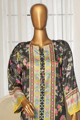 Stitched 2 Piece Silk Printed Collection By Sadabahar | Black & Yellow