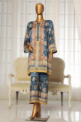 Stitched 2 Piece Silk Printed Collection By Sadabahar | Blue