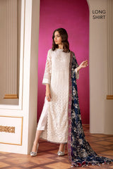 3-PC Unstitched Embroidered Chiffon By Baroque | CH07-02