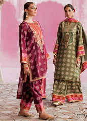 CTW4-02 | Unstitched 3Pc Suit Winter Embroidered Chunri Silk Tabeer by Charizma