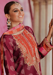 CTW4-02 | Unstitched 3Pc Suit Winter Embroidered Chunri Silk Tabeer by Charizma