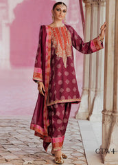 CTW4-02 | Unstitched 3Pc Suit Winter Embroidered Chunri Silk Tabeer by Charizma