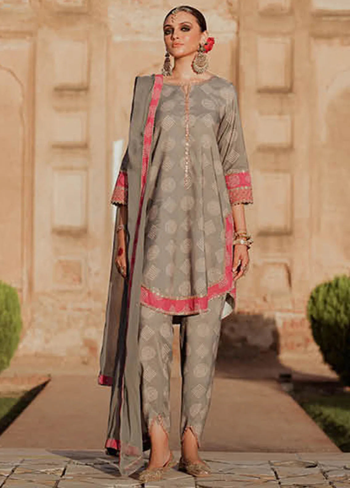 CTW4-03 | Unstitched 3Pc Suit Winter Embroidered Chunri Silk Tabeer by Charizma