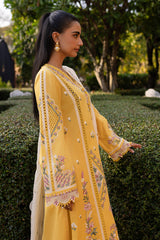 3 PC Unstitched Embroidered Lawn Qline By Qalamkar | QM-10 Olena