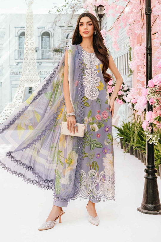 3 Piece Unstitched Embroidered Lawn Suit By Maria B | MPT-2604-A