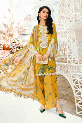 3 Piece Unstitched Embroidered Lawn Suit By Maria B | MPT-2604-B