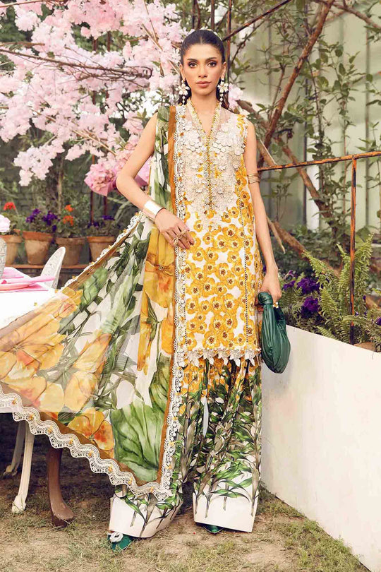 3 Piece Unstitched Embroidered Lawn Suit By Maria B | MPT-2606-A