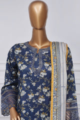 D-4085-Blue | 3Pc Stitched Suit Emb Festive Summer Collection Malika By Sadabahar