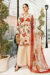 3 Piece Unstitched Embroidered Lawn Suit By Maria B | MPT-2607-A