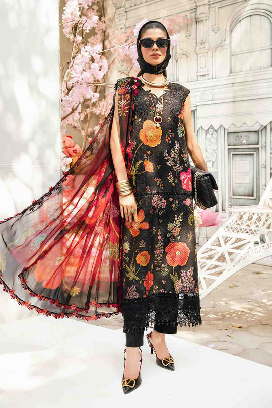 3 Piece Unstitched Embroidered Lawn Suit By Maria B | MPT-2607-B
