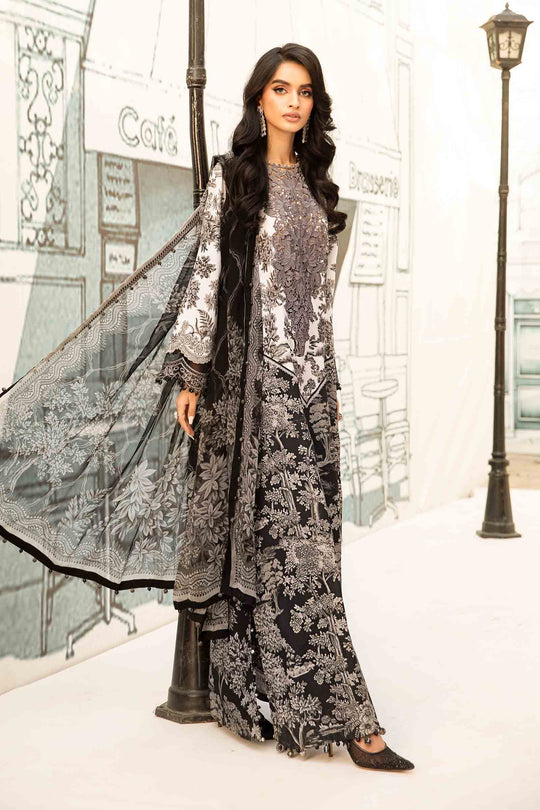 3 Piece Unstitched Embroidered Lawn Suit By Maria B | MPT-2608-B