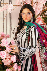 3 Piece Unstitched Embroidered Lawn Suit By Maria B | MPT-2609-B