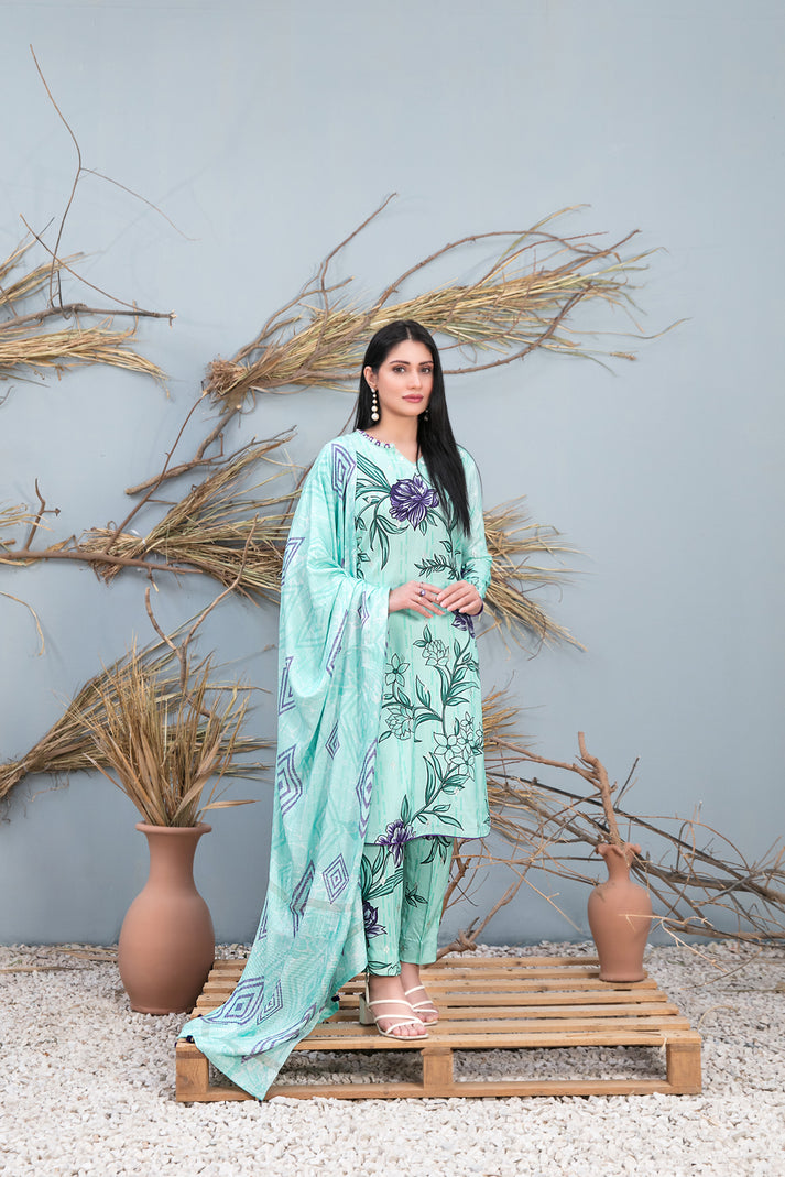 D-1001 | 3Pc Unstitched Suit Winter Collection Mifa By Tawakkal Fabrics