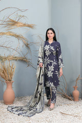 D-1002 | 3Pc Unstitched Suit Winter Collection Mifa By Tawakkal Fabrics