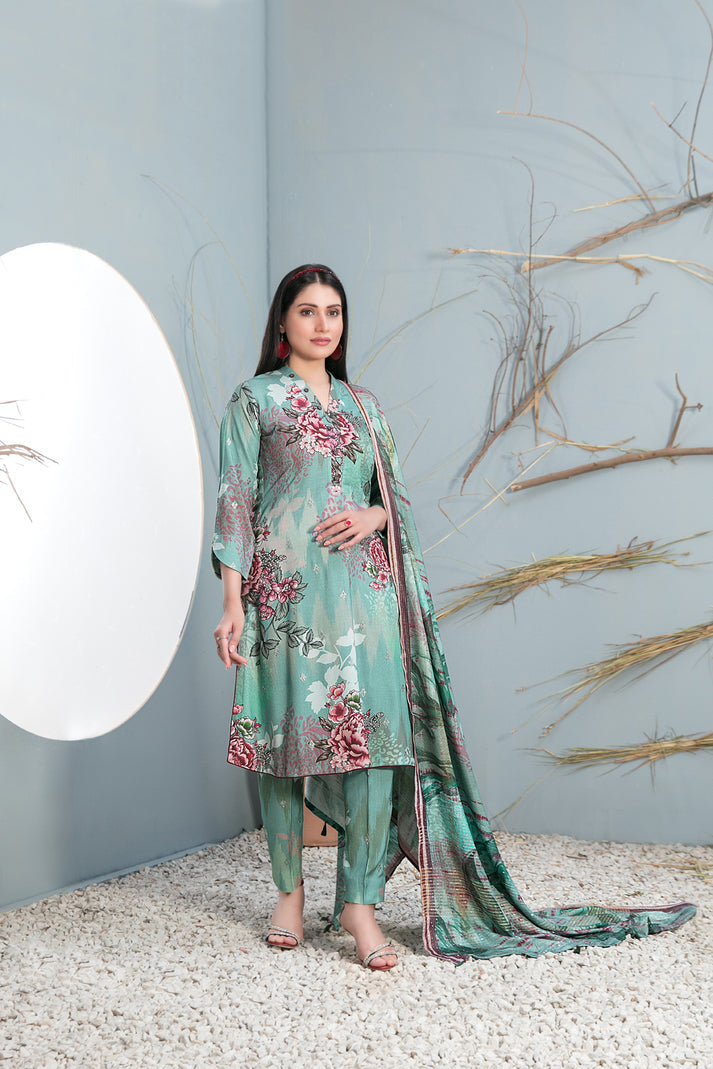 D-1005 | 3Pc Unstitched Suit Winter Collection Mifa By Tawakkal Fabrics