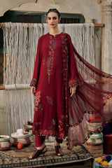 3 Piece Unstitched Embroidered Dobby Linen Suit By MARIA B