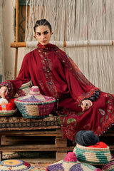 3 Piece Unstitched Embroidered Dobby Linen Suit By MARIA B