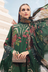 3-PC Unstitched Embroidered Twill Linen Mprints By Maria B | MPT-2810-A