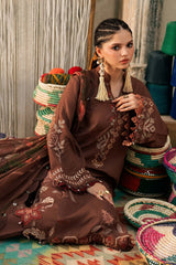 3 Piece Unstitched Embroidered Dobby Linen Suit By MARIA B